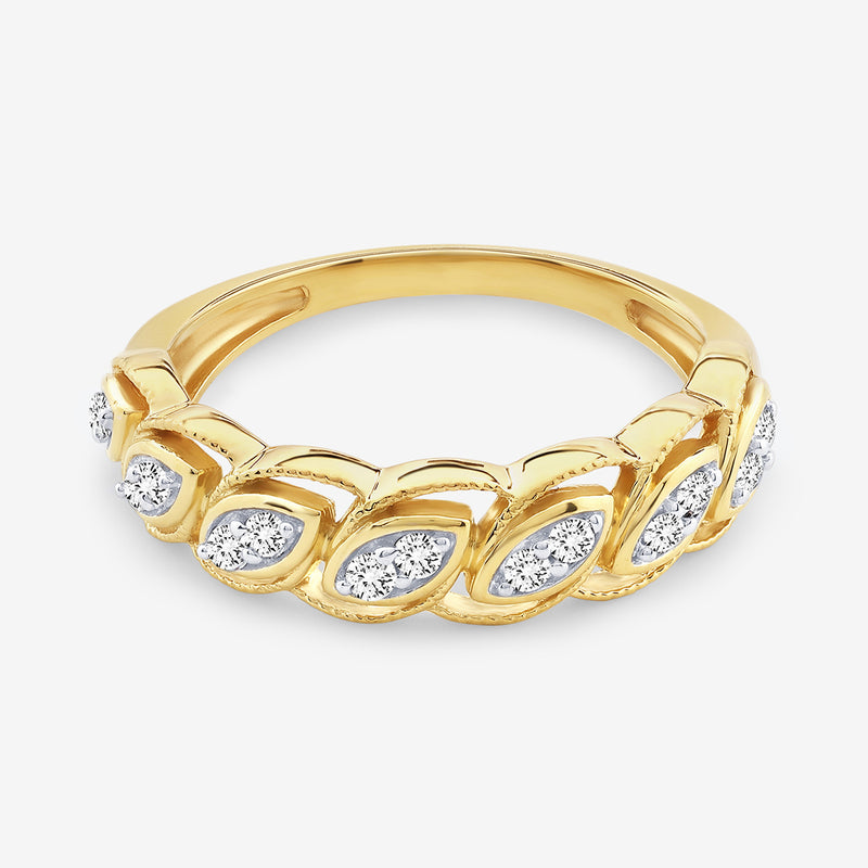 Leaf Link Diamond Ring