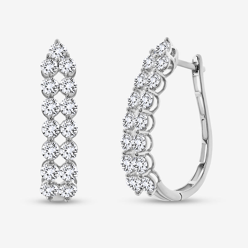 Glow Edge Diamond Hoop Earrings