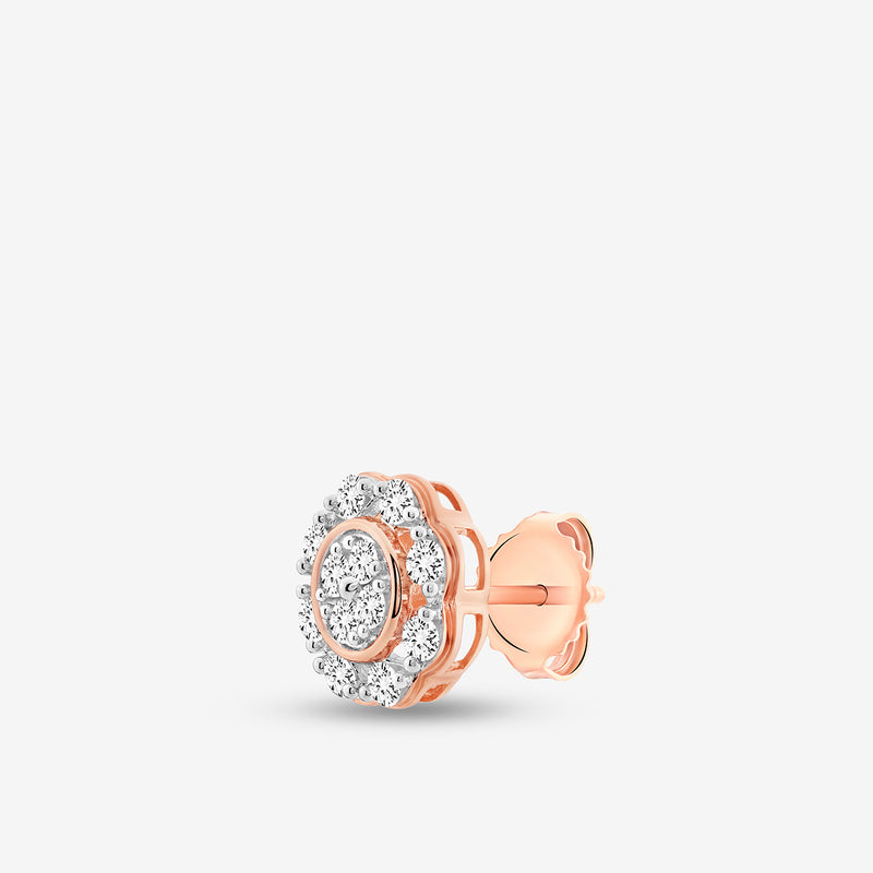 Keemti Jewels SOFT Blossom Cluster Stud Earrings: floral design with central diamond, ideal for timeless elegance.