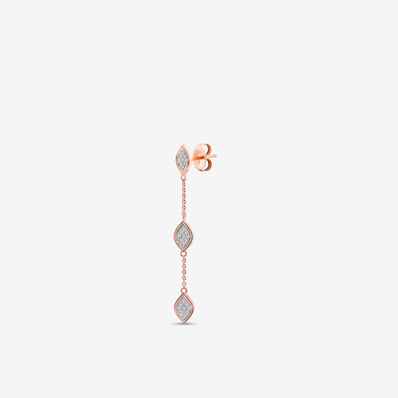 Trio Square Diamond Dangler Earrings