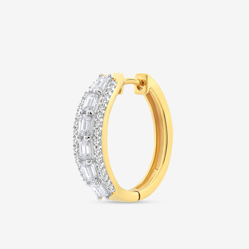 Radiant Oval Diamond Hoop Earrings
