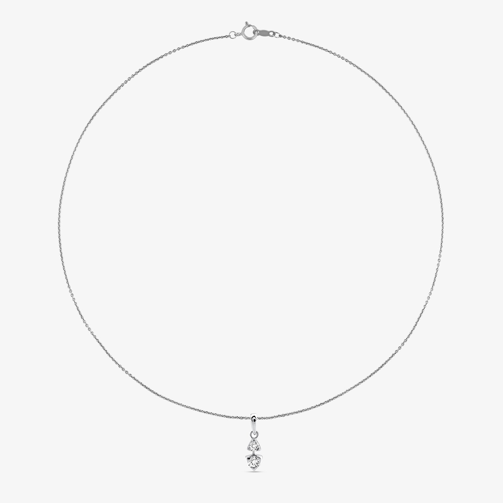 TWO-STONE <span>Triangle Cascade Chain</span> NECKLET