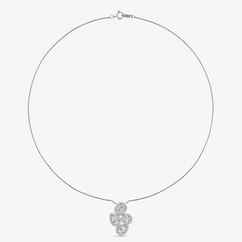PRISM Bloom necklet with small pendant on fine silver-toned chain, clasp visible