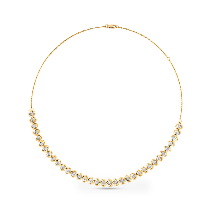 Split Link Chain Diamond Necklet