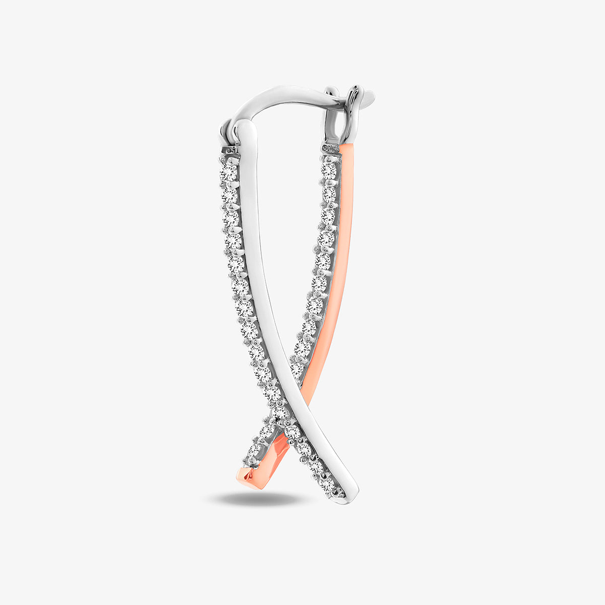CRISS Sparkle hoop earrings, curved hoop with sparkling pavé stones and hinge