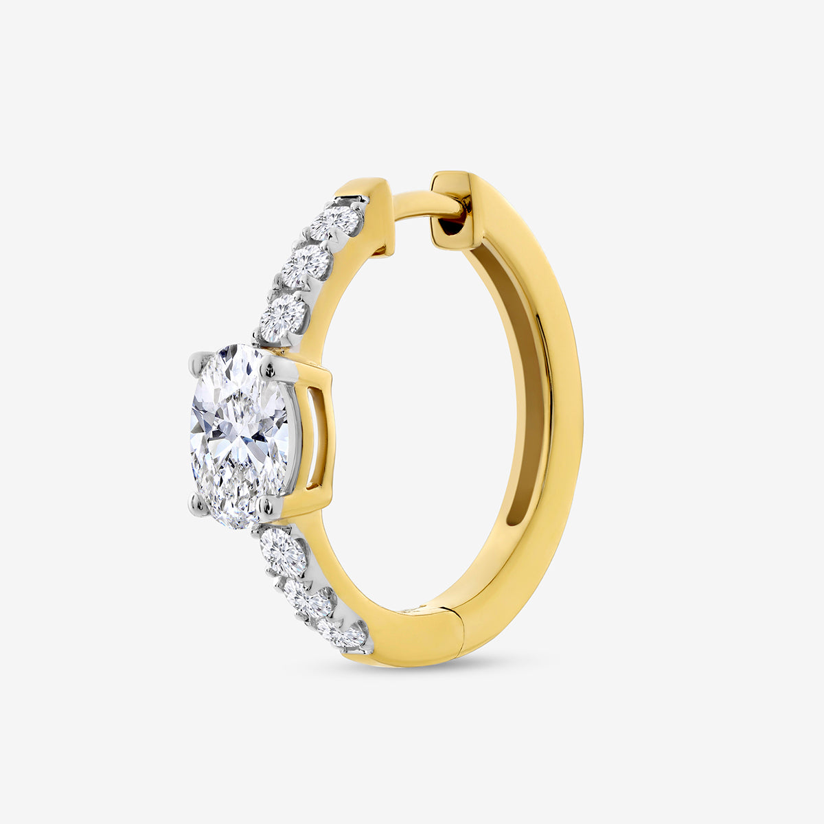 AERIS <span>Oval Diamond Huggie</span> EARRINGS