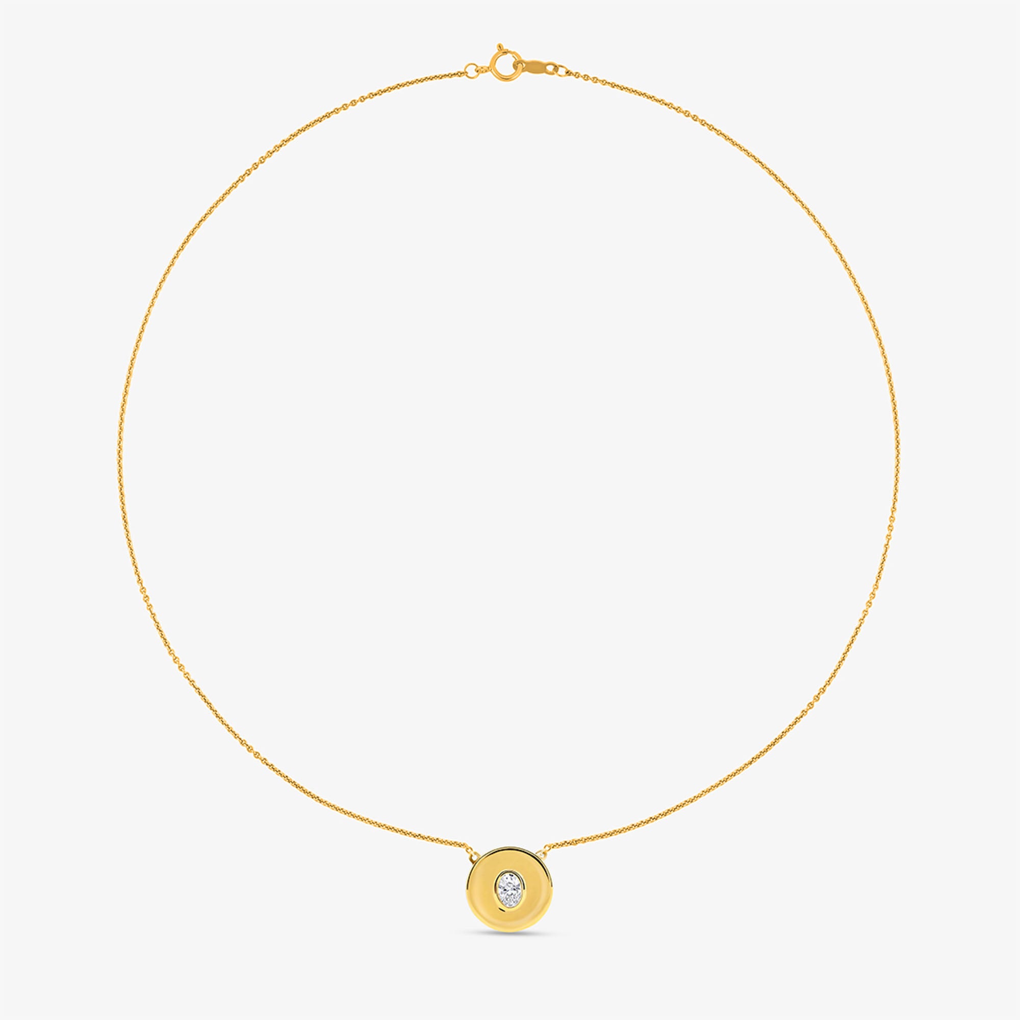 Golden Orbit Solitaire Diamond Necklet