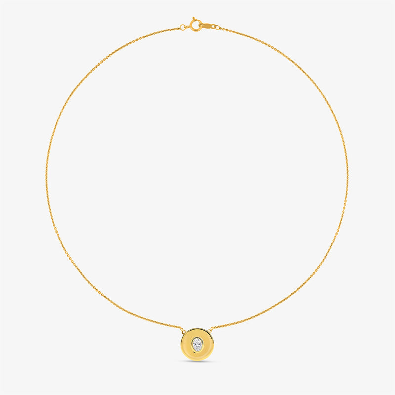 Golden Orbit Solitaire Diamond Necklet