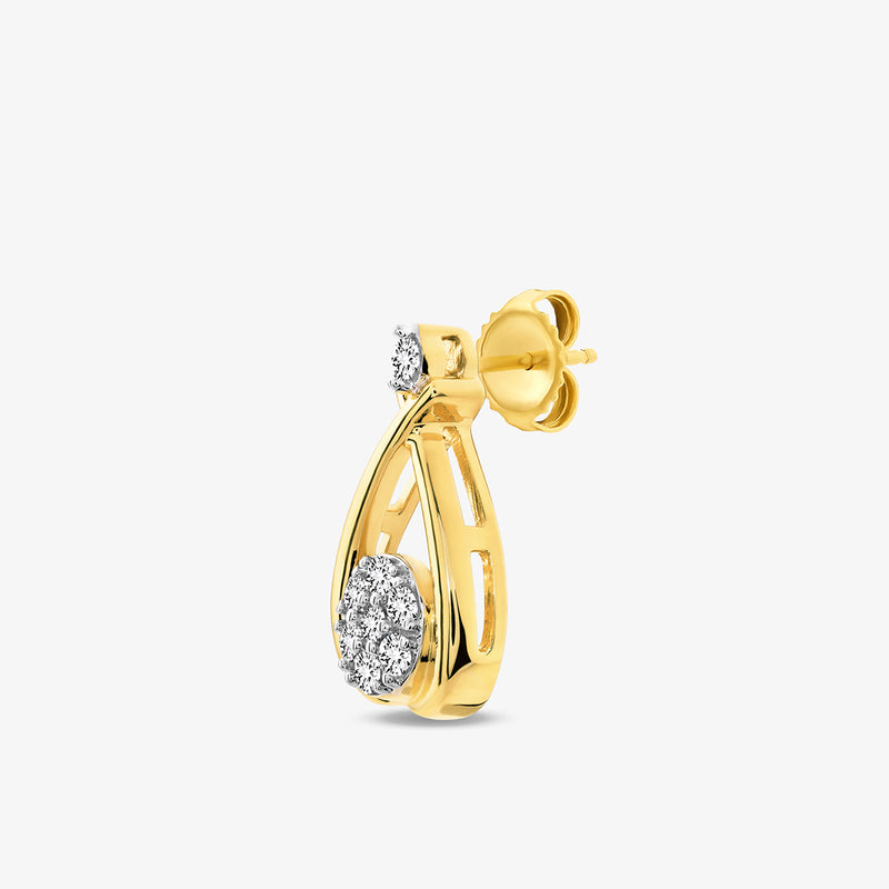 AURELIA Stud Earrings by Keemti Jewels: yellow-plated, diamond teardrop design—perfect for your workwear sparkle.