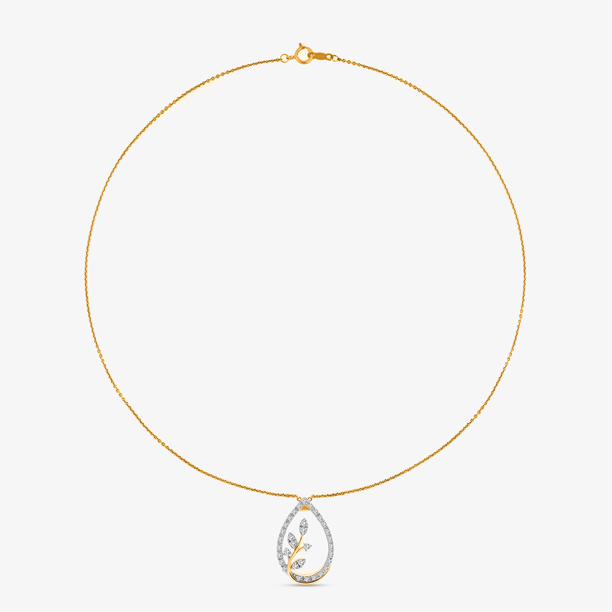 Teardrop Leaf Diamond Necklet