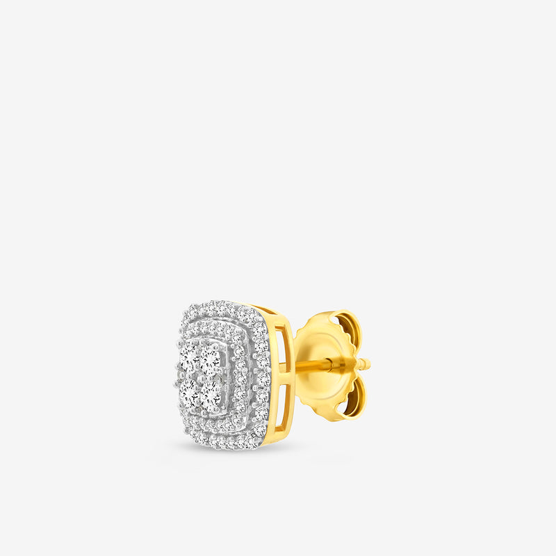 Keemti Jewels' TIMELESS Petal Square Stud Earrings add sparkle to your daily style with elegant layered diamonds.