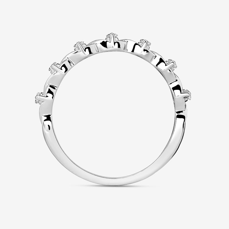 The CROWN Curve Diamond RING by Keemti Jewels features a row of small diamonds along the top, shown on white background.