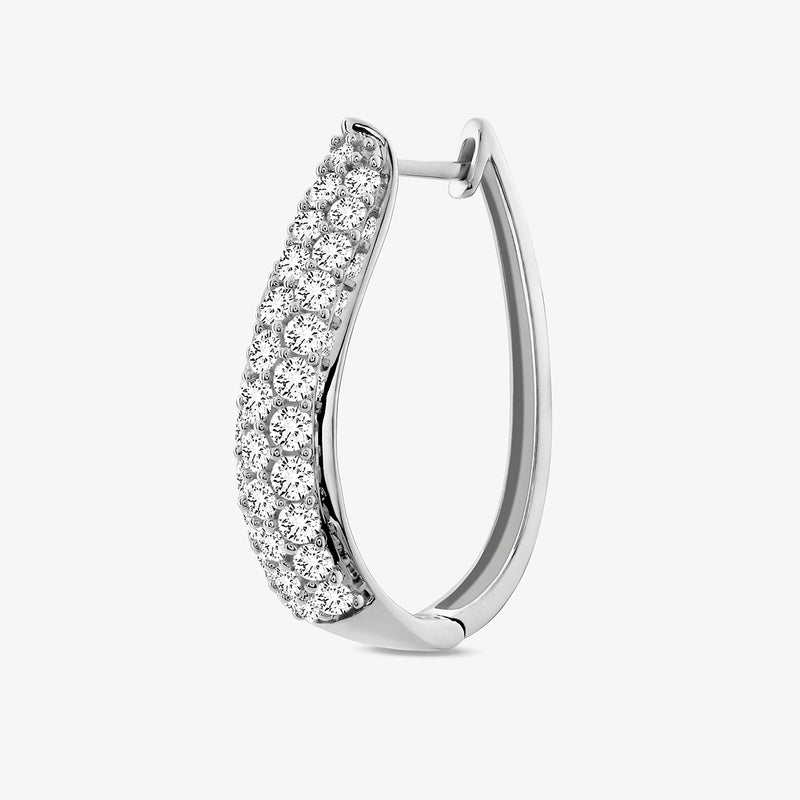 Celeste Curve Diamond Hoop Earrings