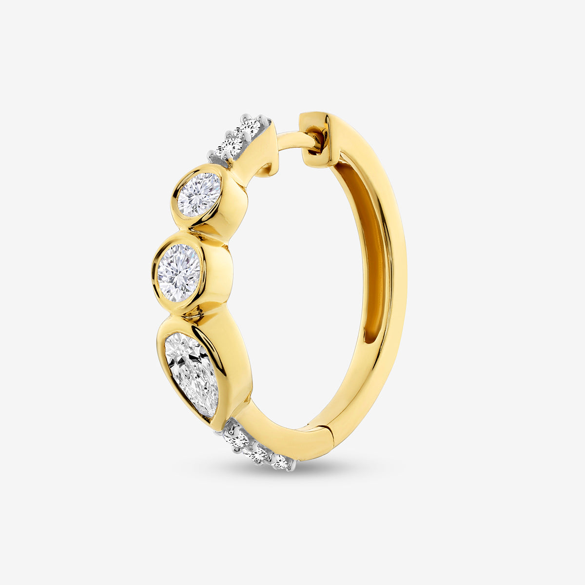 FUSION <span>Bezel Diamond Hoop</span> EARRINGS