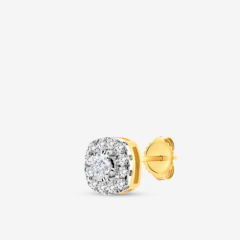 Shimmer Halo Diamond Stud Earrings