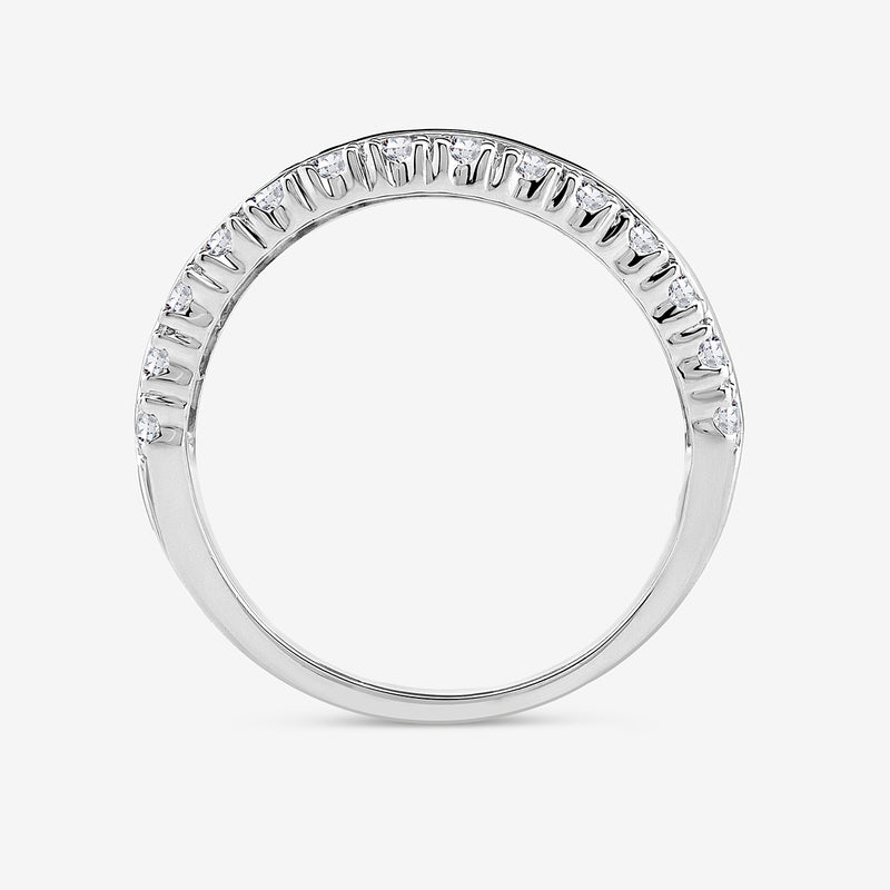 The LAYERED Spark Diamond BAND by Keemti Jewels features triple diamond rows on top, shown from a side view on white.