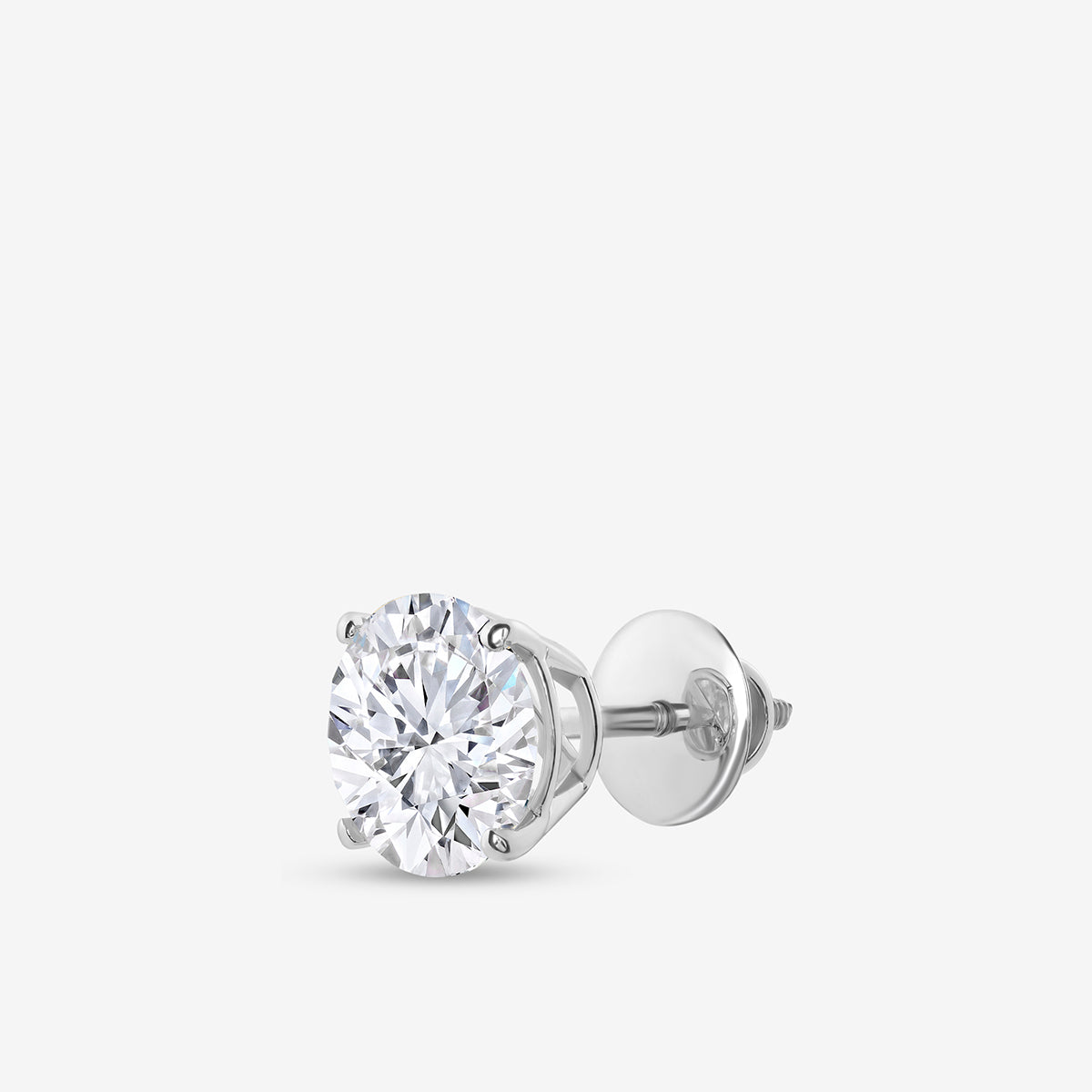 Keemti Jewels TIMELESS Solitaire Stud Earrings feature a sparkling stone in a silver four-prong screw-back setting.