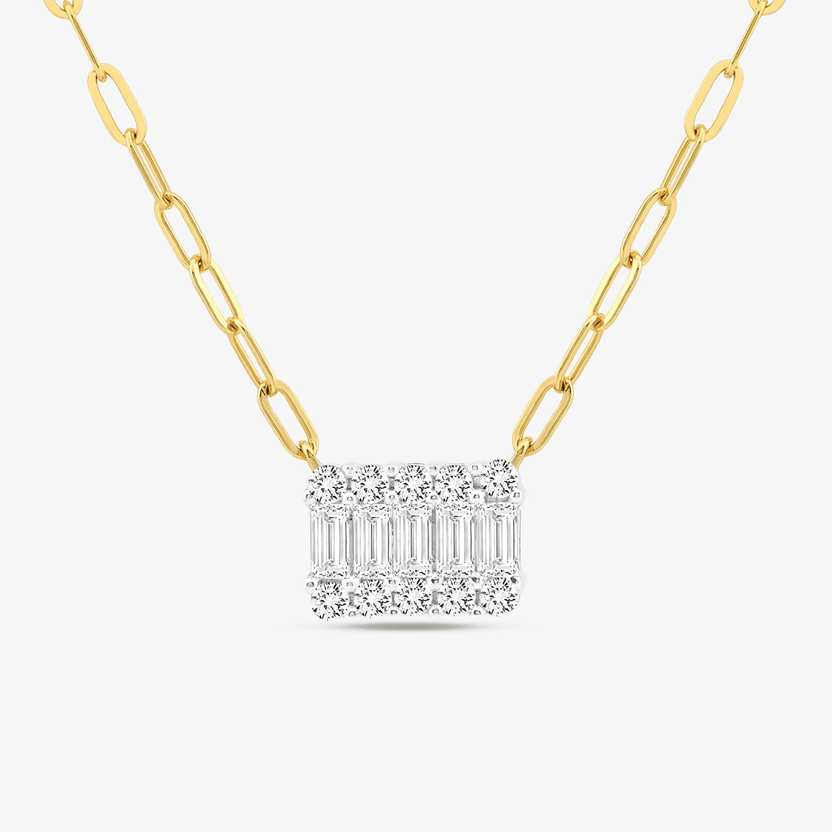 MINIMAL <span>Rectangle Charm Diamond</span> NECKLET