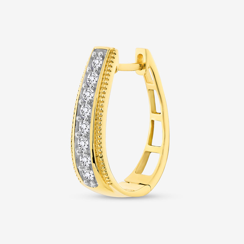 Classic Linear Diamond Hoop Earrings