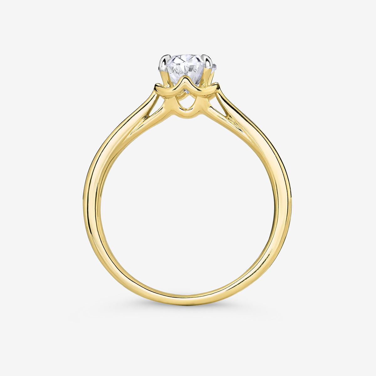 CROWNED <span>Round Solitaire</span> RING