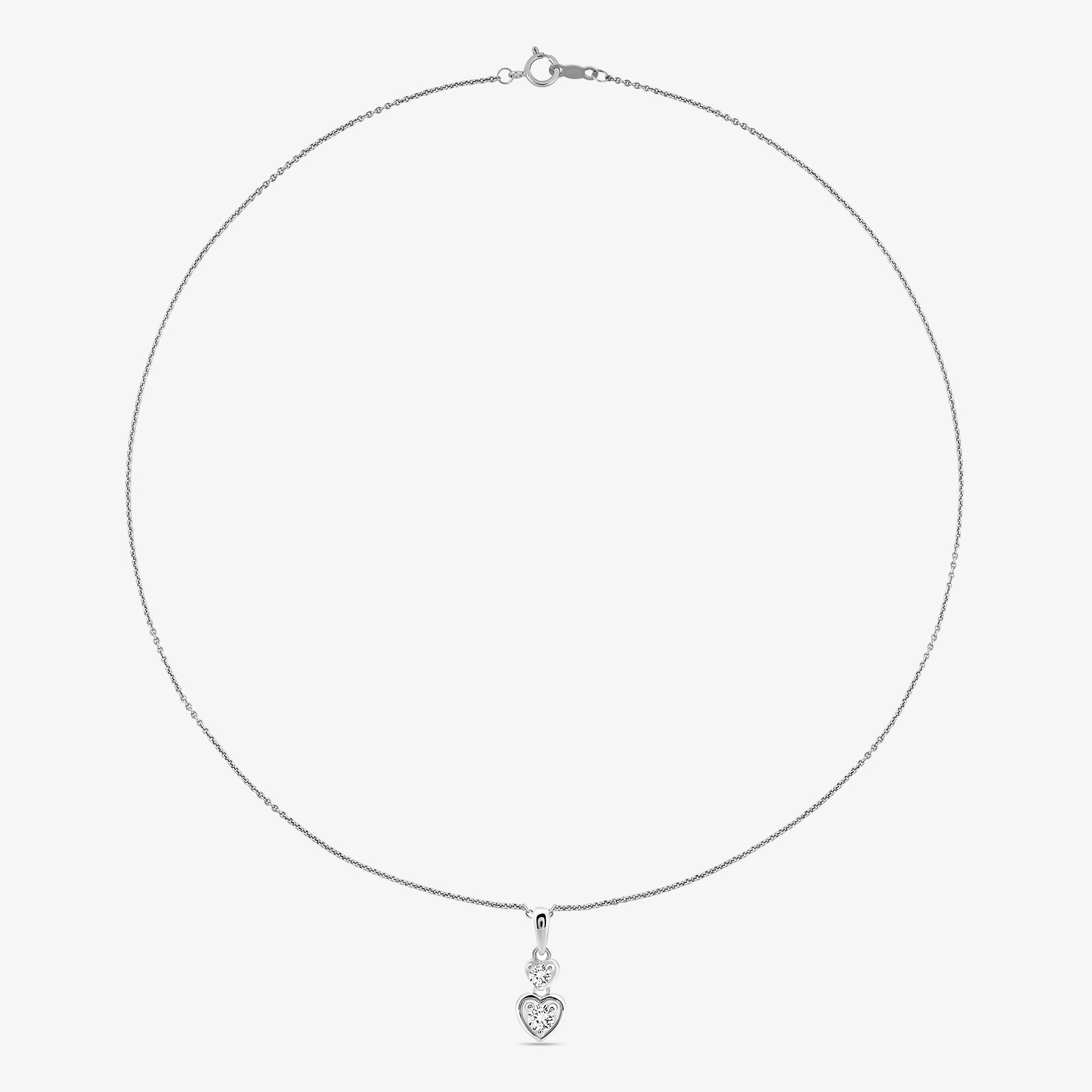 TWO-STONE <span>Heart Cascade Chain</span> NECKLET