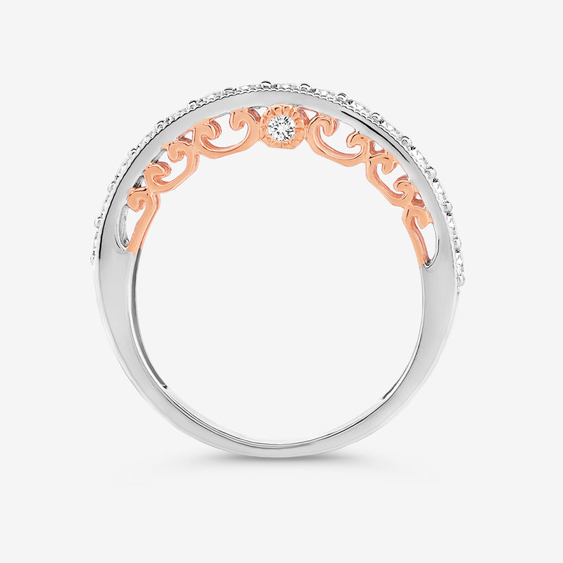 BLUSH Radiance Band, Innenansicht: rosegoldfarbene Verzierungen zwischen Steinfassung