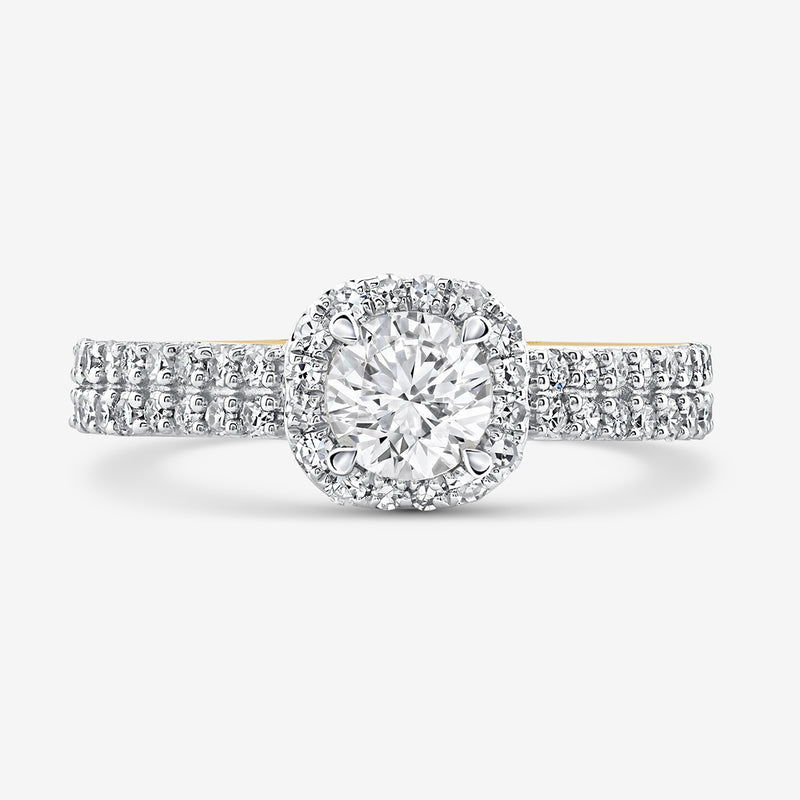 Gentle Glow Halo Diamond Ring