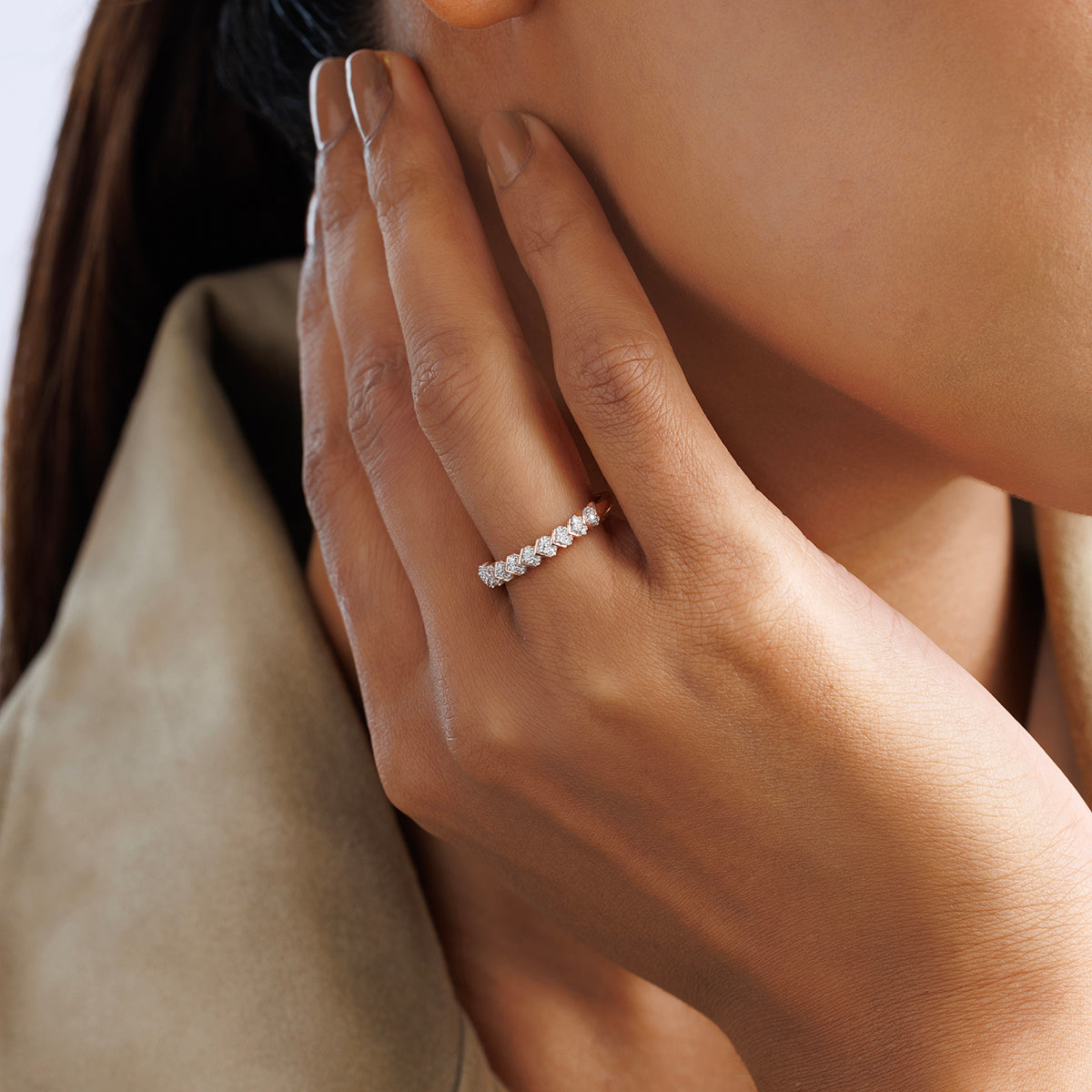 TEXTURED <span>Chevron Diamond </span>RING