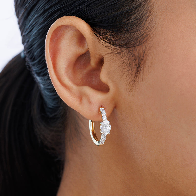 Aeris Oval Diamond Huggie Earrings