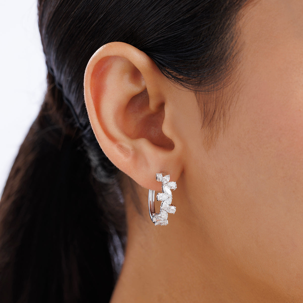CELESTE<span> Vine Diamond Huggie </span>EARRINGS