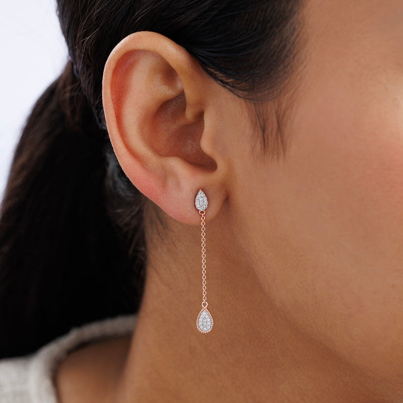 Amara Pear Diamond Dangler Earrings