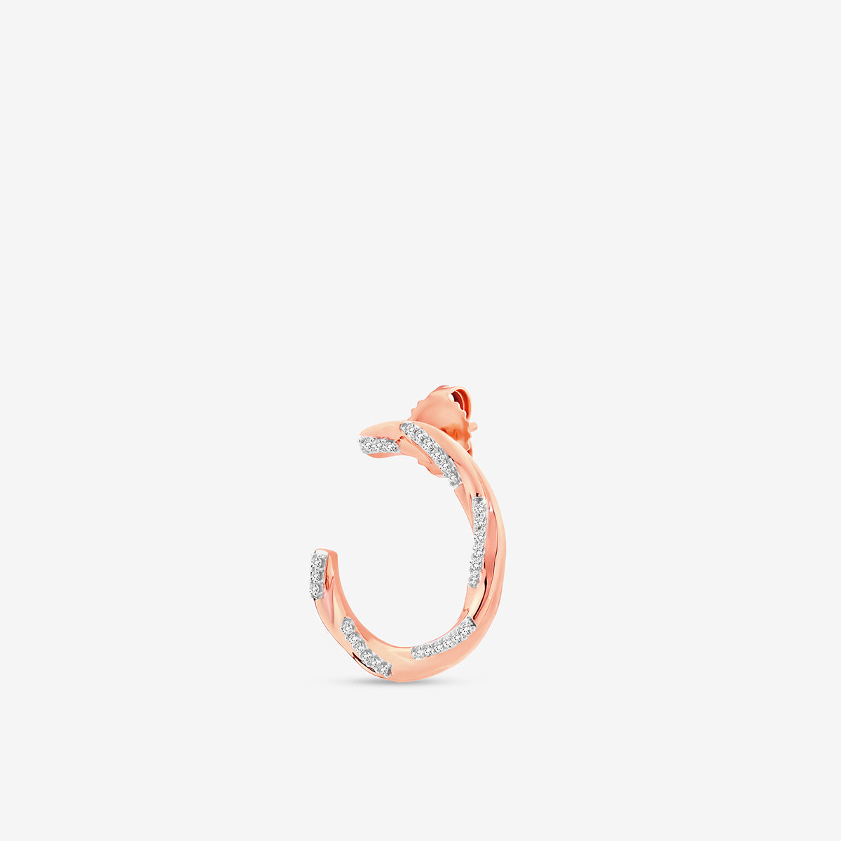 Spark Hoop Creole, roségoldfarben, Zirkonia-Pavé, Seitenansicht