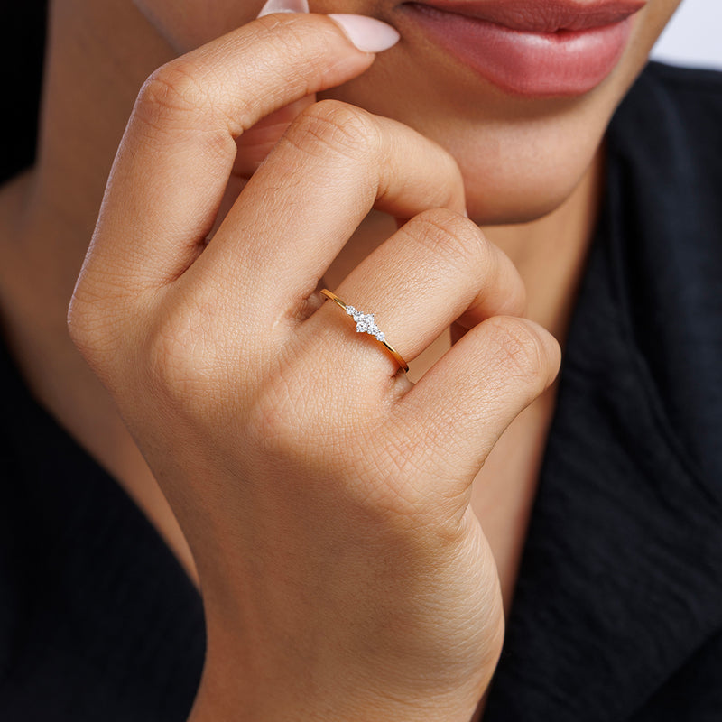 Petite Trio Cluster Diamond Ring