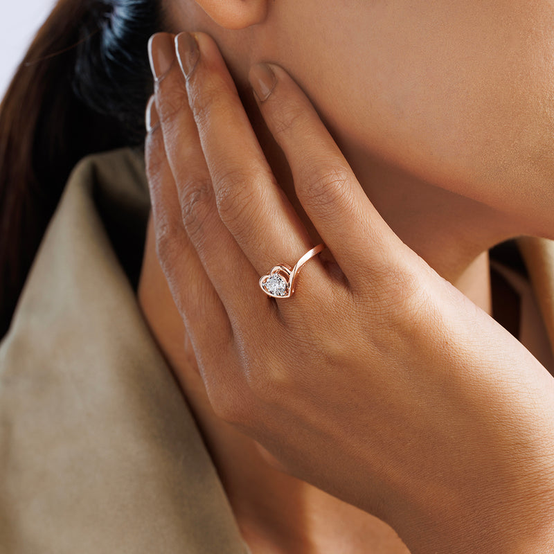 Sweet Heart Swirl Diamond Ring