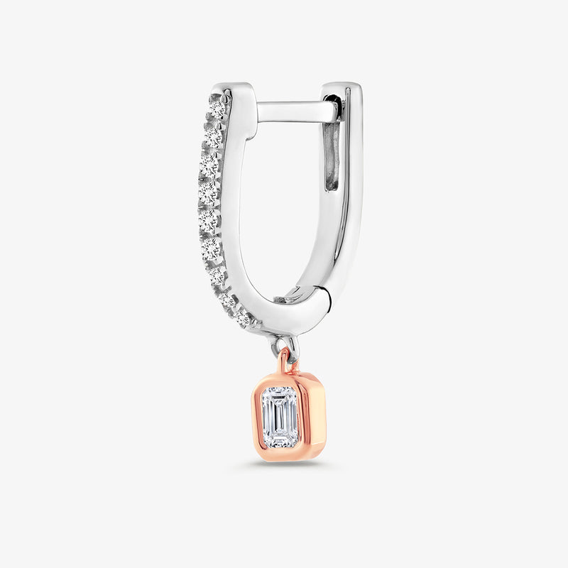 Emerald Aura Diamond Hoop Earrings