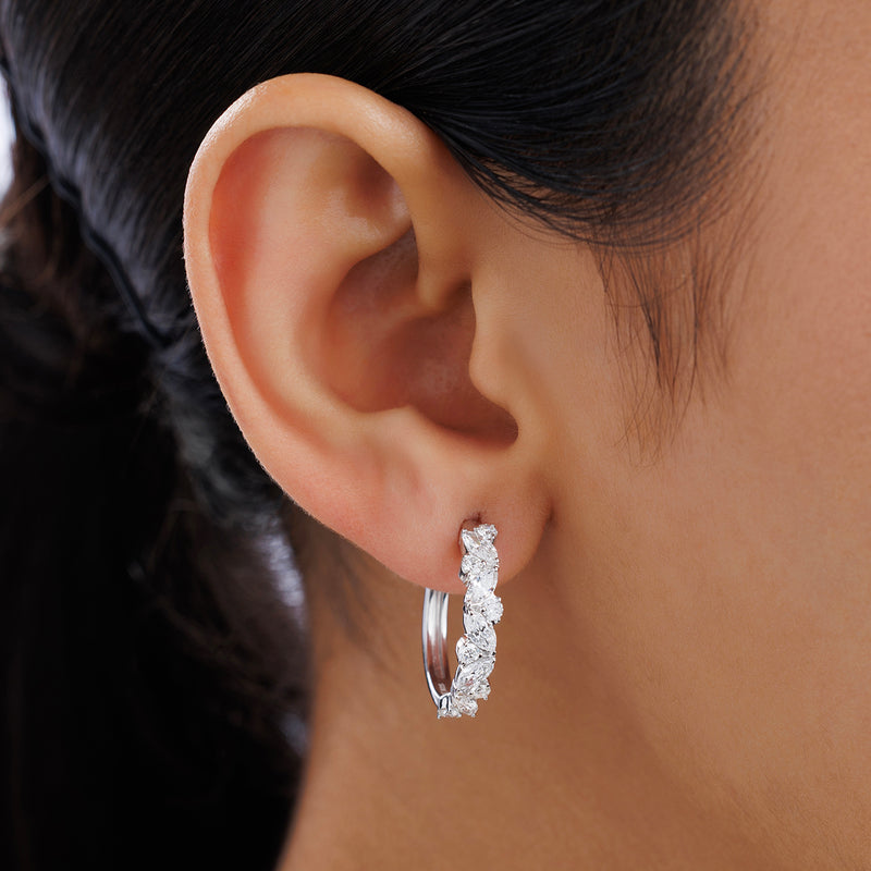 Prism Edge Diamond Hoop Earrings