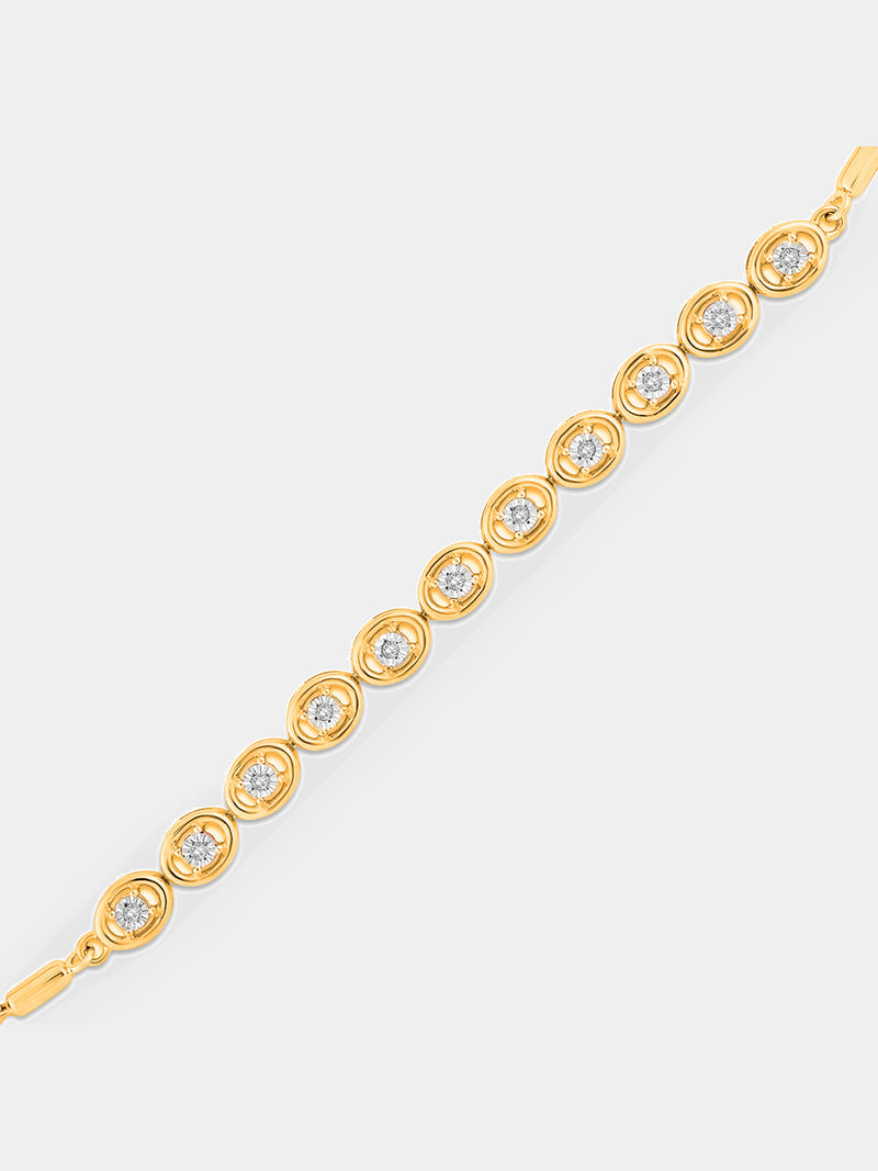 Halo Bolo armband in rosÃ©goud met sprankelende stenen, zilver 925