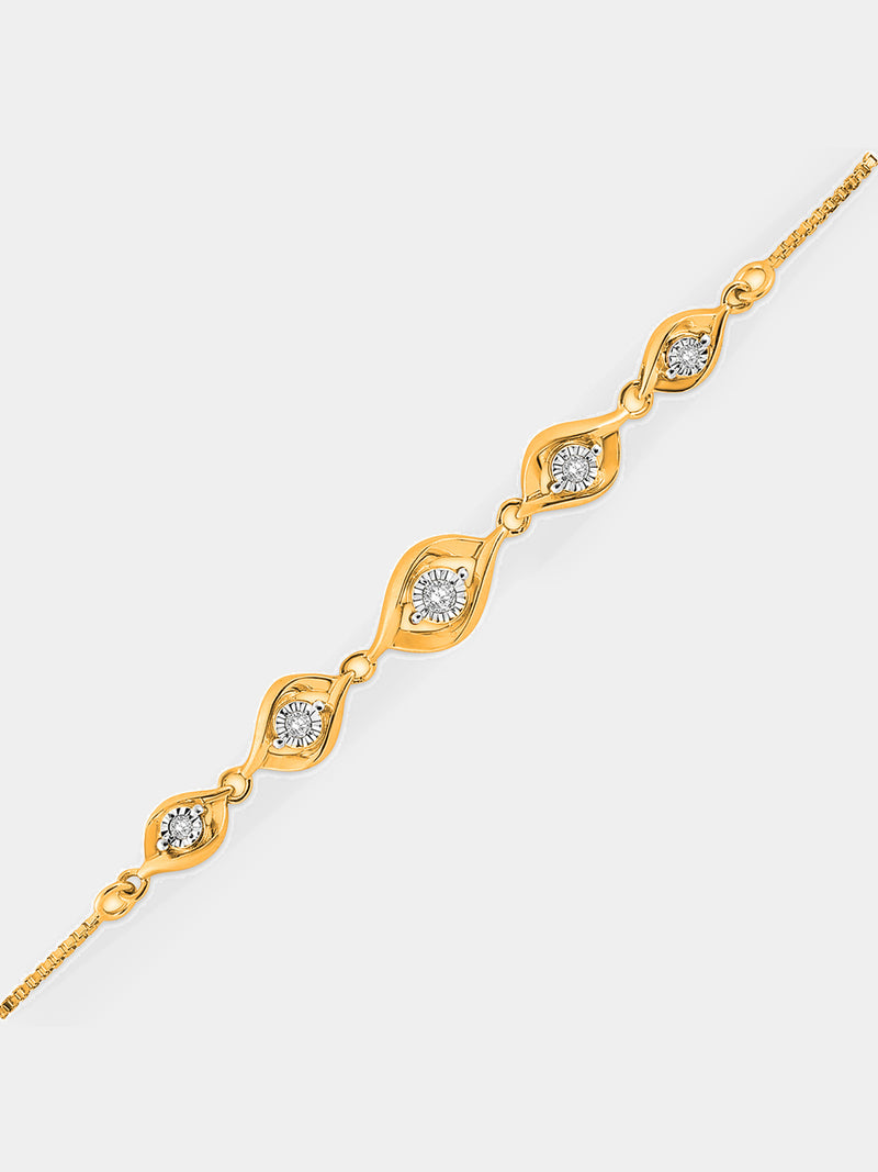 Rose gold leaf bolo bracelet with three oval pavÃ© crystal stations and chain links