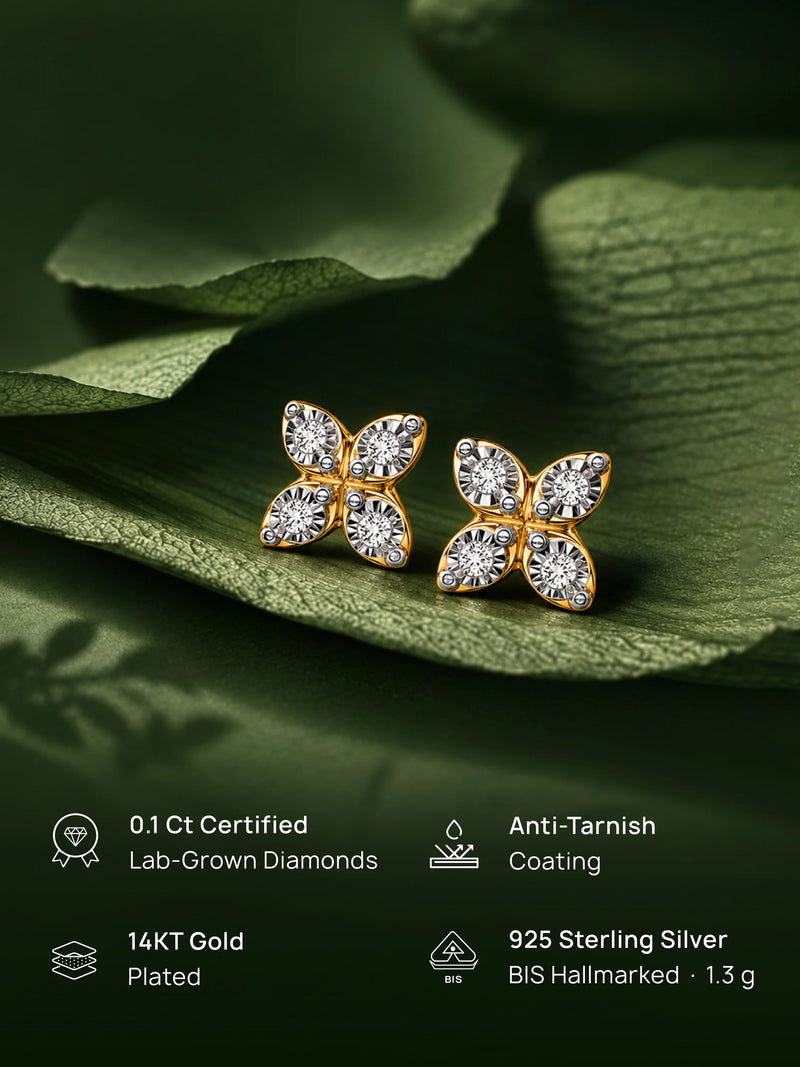 Clover Spark Stud Earrings