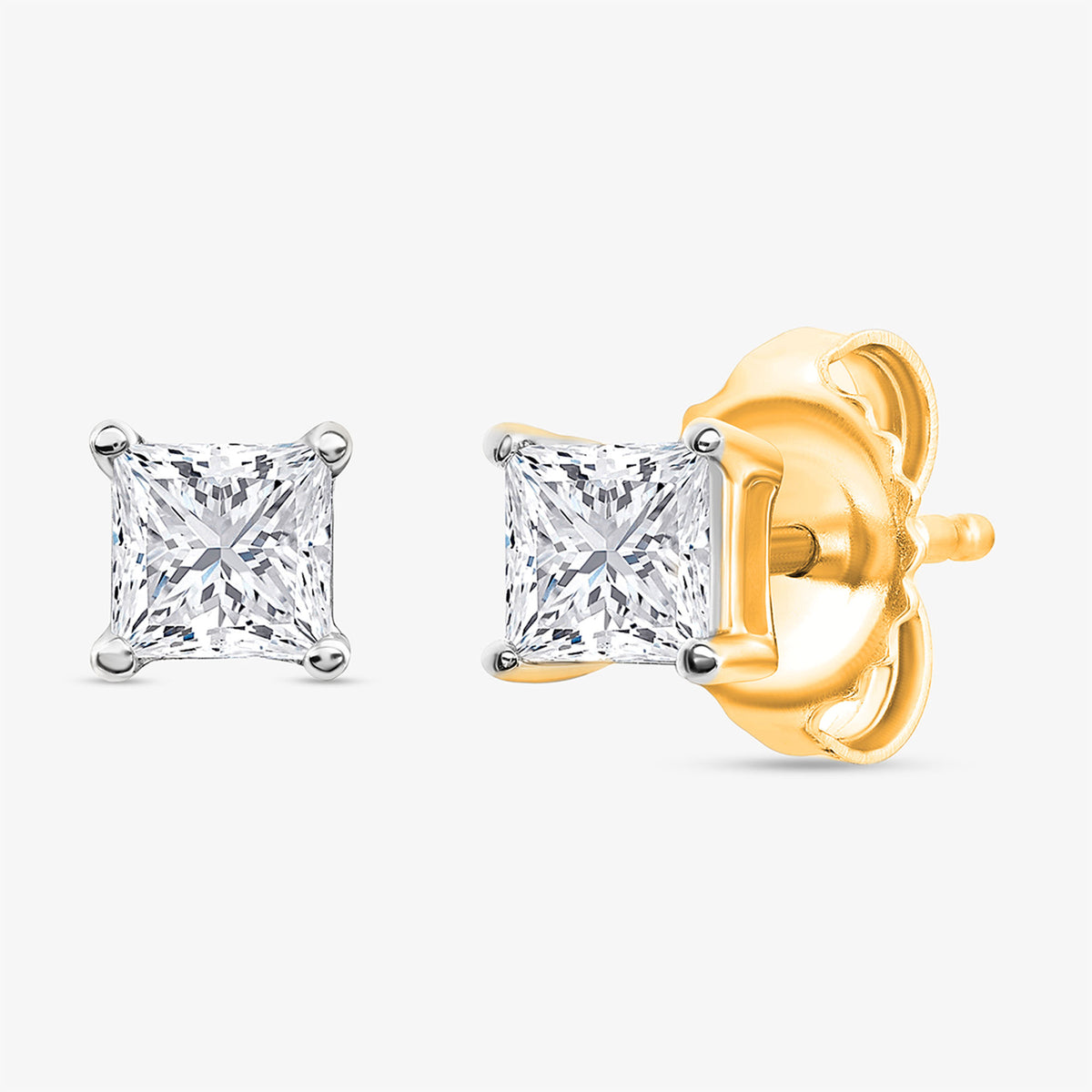 Classic Square Diamond Stud Earrings - keemti jewels