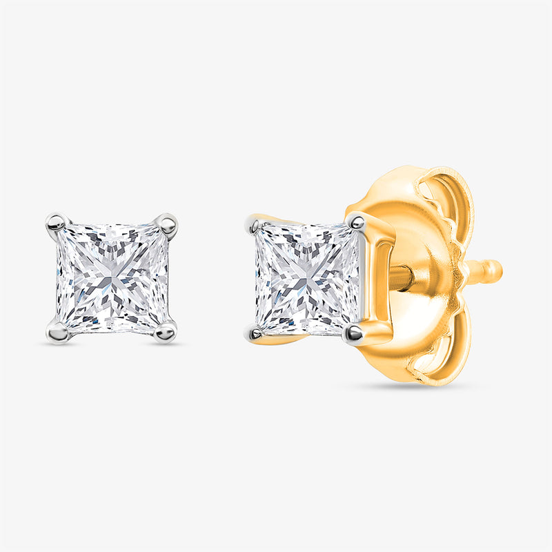 Classic Square Diamond Stud Earrings - keemti jewels