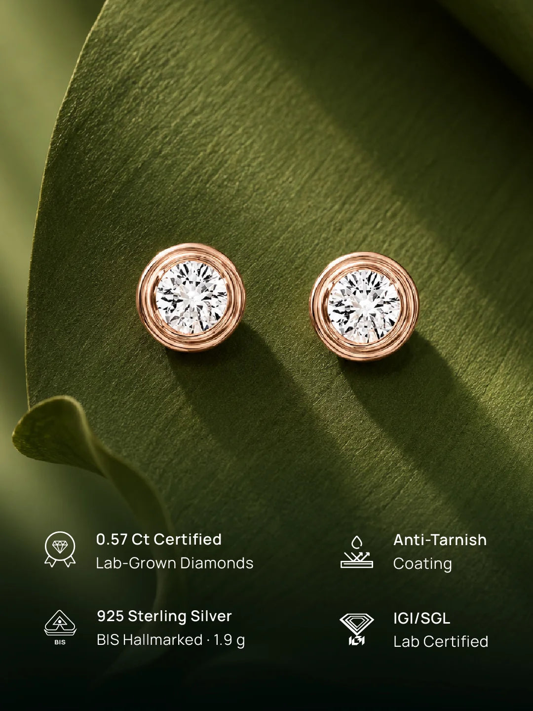 Classic Bezel Stud Earrings