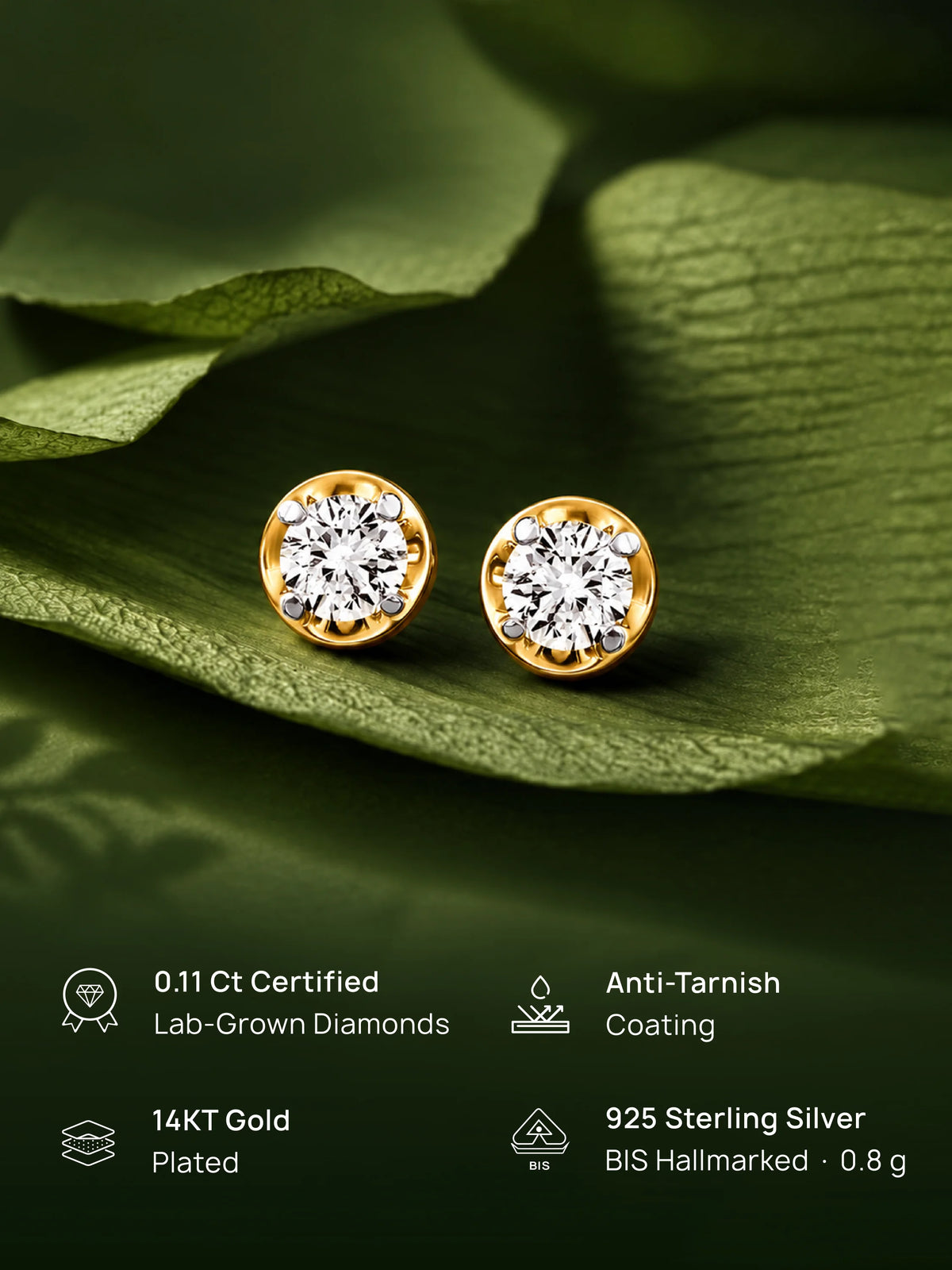Everyday Glow Solitaire Stud Earrings