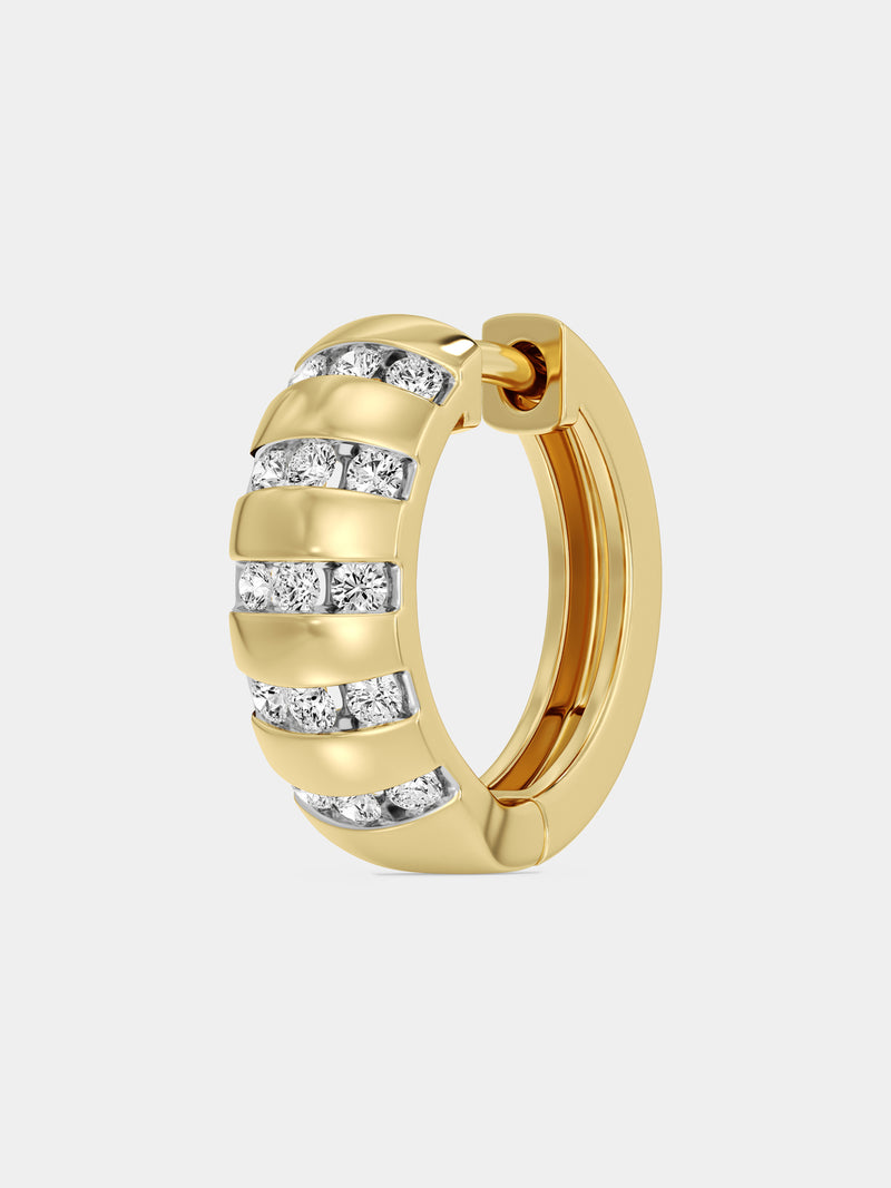 Layered Shine Hoop Earrings by Keemti Jewels feature three rows of sparkling stones for a modern, stacked everyday look.