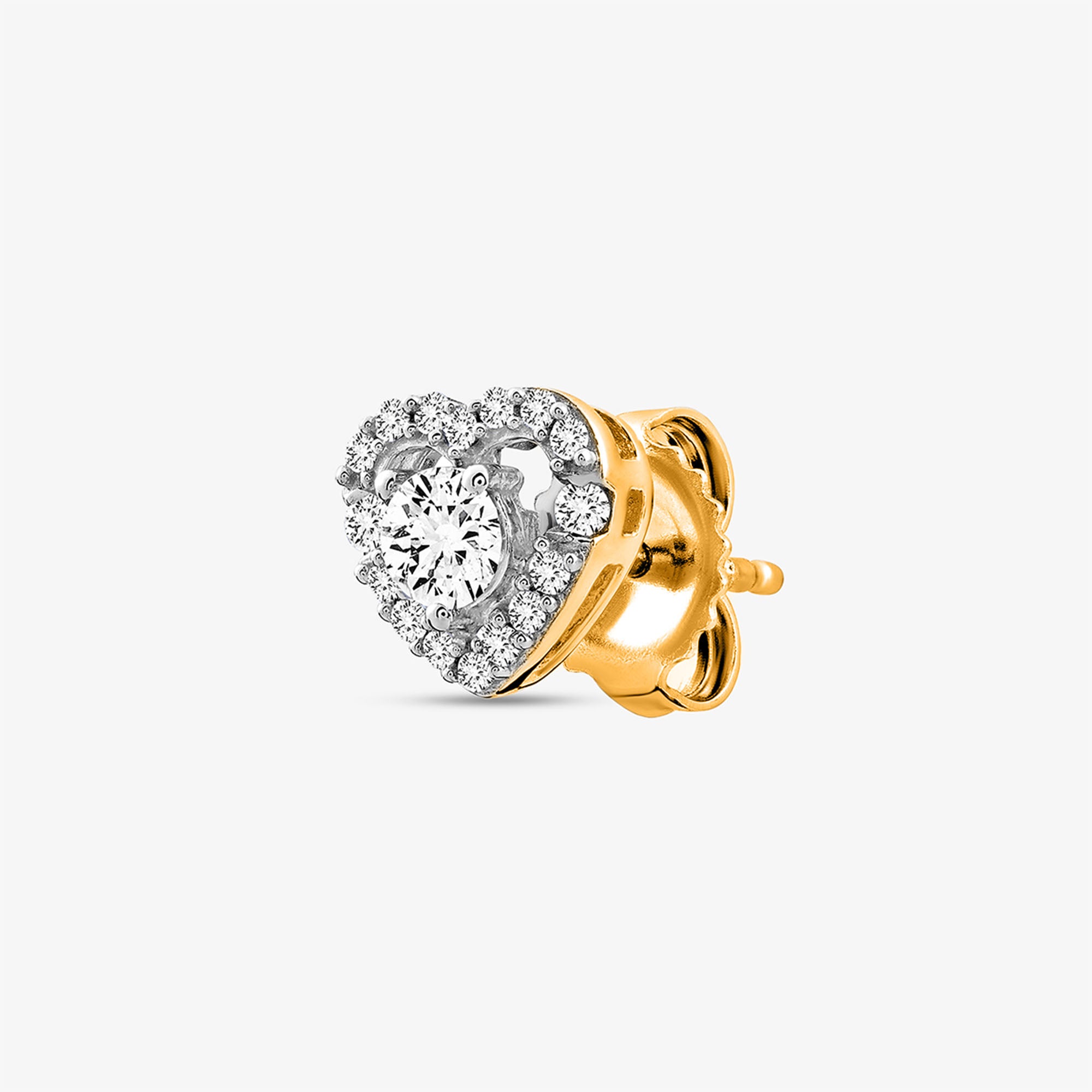 Keemti Jewels Solitaire Heart Stud Earrings: a timeless choice for diamond earring lovers.