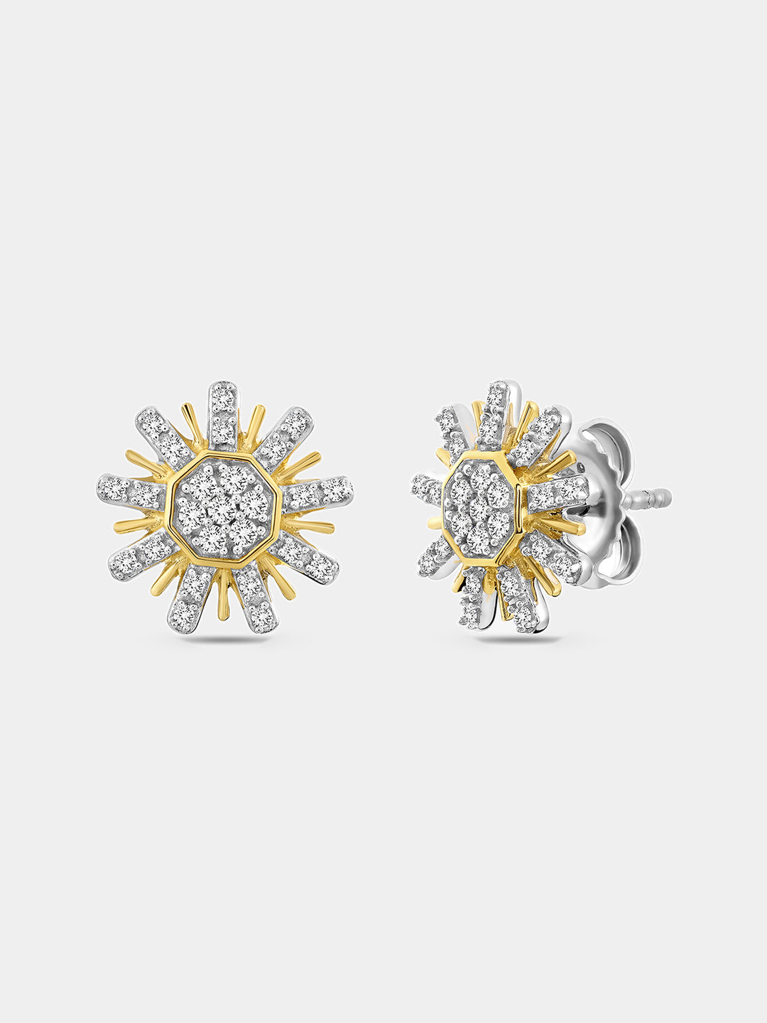 Sunburst Diamond Stud Earrings