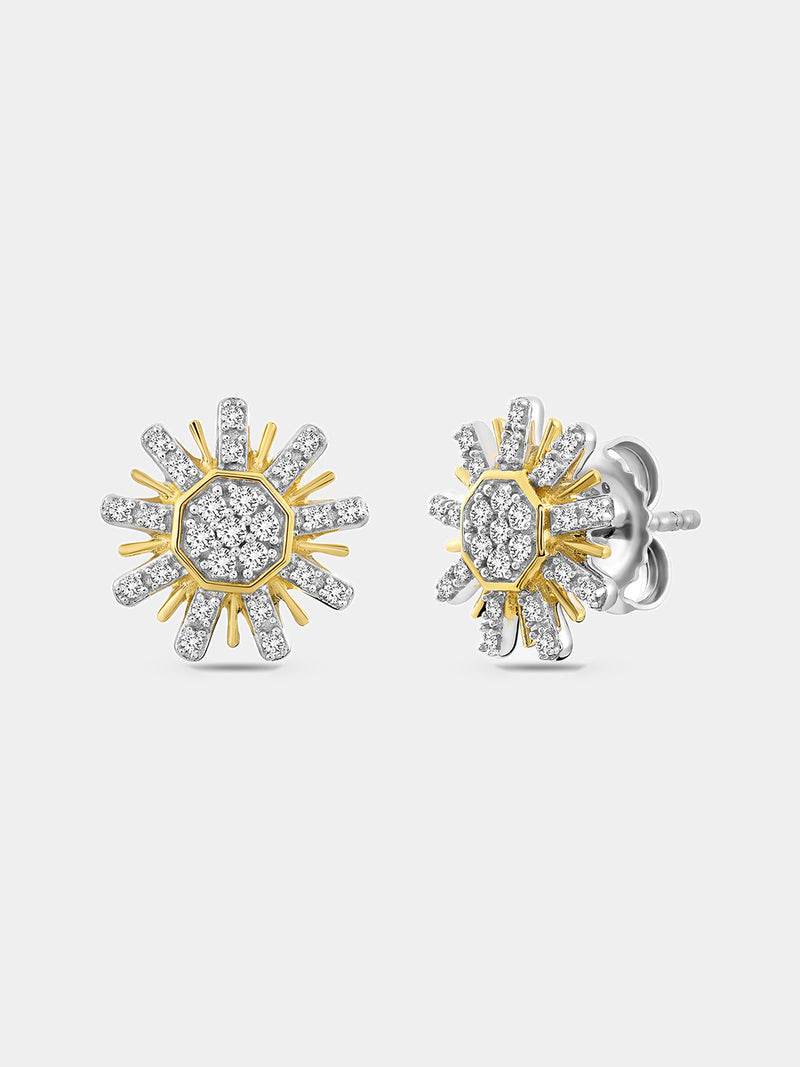 Sunburst Diamond Stud Earrings
