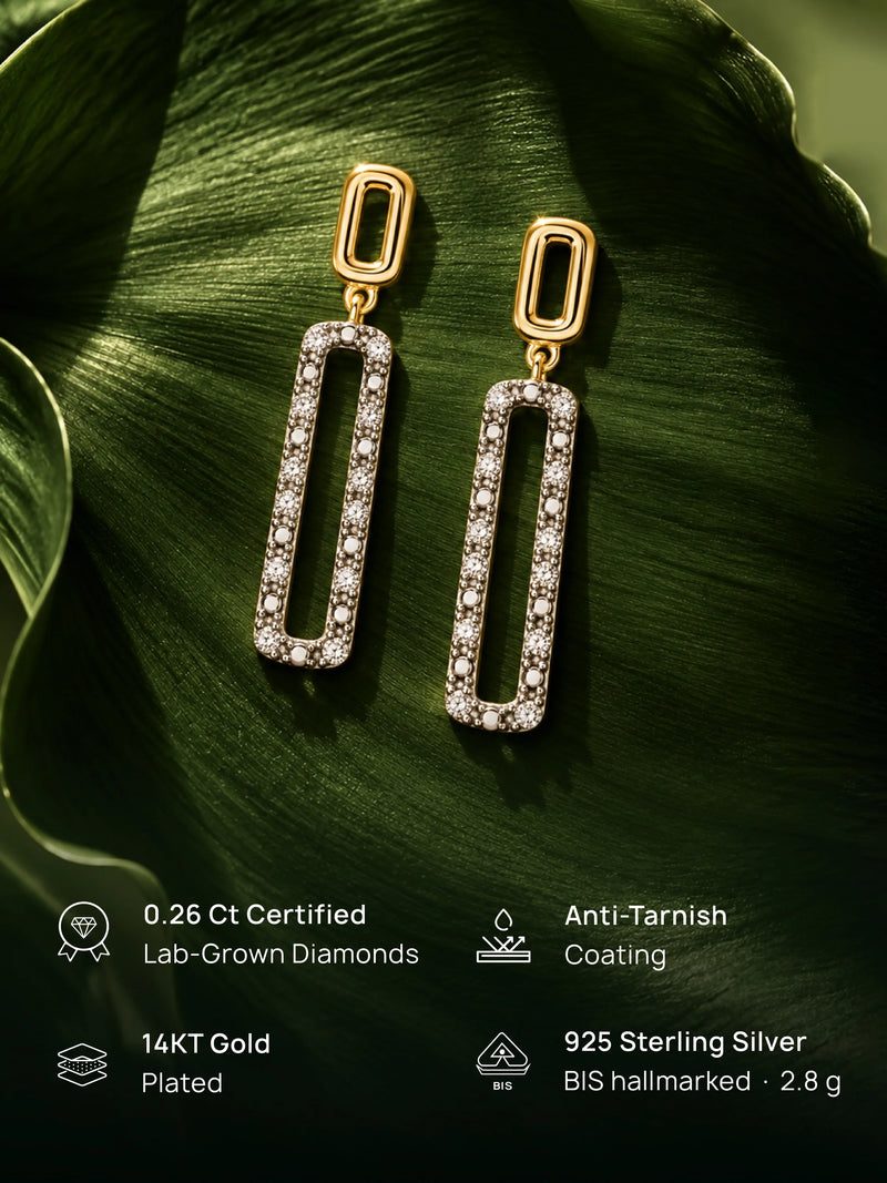 Geometric Diamond Drop Earrings