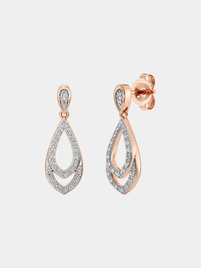 Teardrop lab grown diamond dangling earrings for the Karwa Chauth moonrise puja