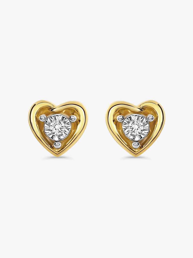 Classic Heart-Shaped Diamond Earrings